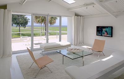  Contemporary Vacation Home Living Room. Lake Pontchartrain Boathouse by Lee Ledbetter and Associates.