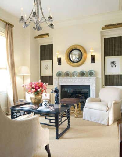  English Country Living Room. British Townhome by J. Randall Powers Interior Decoration.