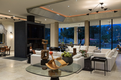  Contemporary Family Home Living Room. Tamarisk Estate by Cardella Design, LLC.