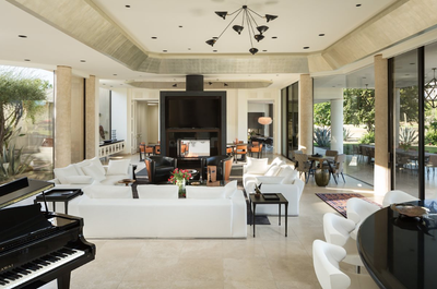  Contemporary Family Home Living Room. Tamarisk Estate by Cardella Design, LLC.