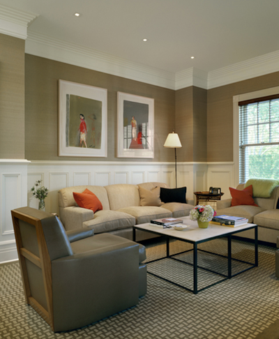  Mid-Century Modern Vacation Home Office and Study. Bridgehampton House by Pepe Lopez Design Inc..