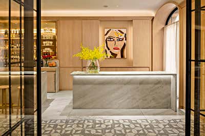  Mid-Century Modern Hotel Lobby and Reception. GEM Hotel Chelsea by Paris Forino Interior Design.