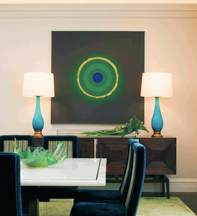  Mid-Century Modern Apartment Dining Room. Fifth Avenue  by David Scott Interiors.