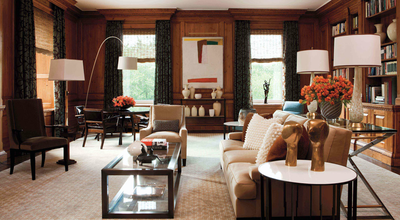  Transitional Apartment Living Room. Fifth Avenue  by David Scott Interiors.