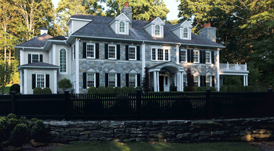  Traditional Family Home Exterior. Greenwich by David Scott Interiors.
