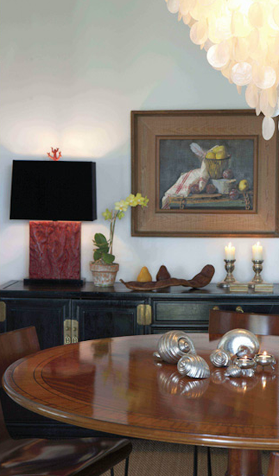  Mid-Century Modern Transitional Country House Dining Room. Water Mill  by David Scott Interiors.