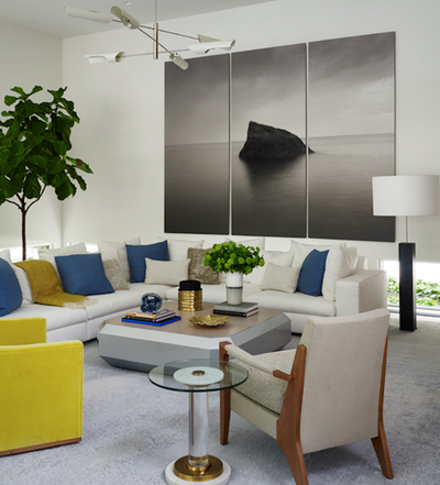  Contemporary Vacation Home Living Room. East Hampton by David Scott Interiors.