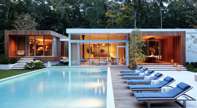  Contemporary Vacation Home Patio and Deck. East Hampton by David Scott Interiors.