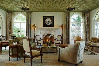  Traditional Family Home Living Room. Moorish, Mizner Style Manalapan Estate by Linda Ruderman Interiors.