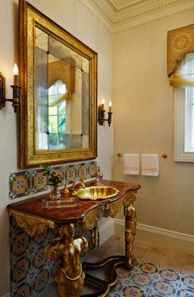  Traditional Family Home Bathroom. Moorish, Mizner Style Manalapan Estate by Linda Ruderman Interiors.