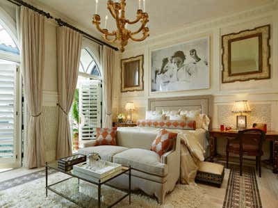  Traditional Family Home Bedroom. Moorish, Mizner Style Manalapan Estate by Linda Ruderman Interiors.