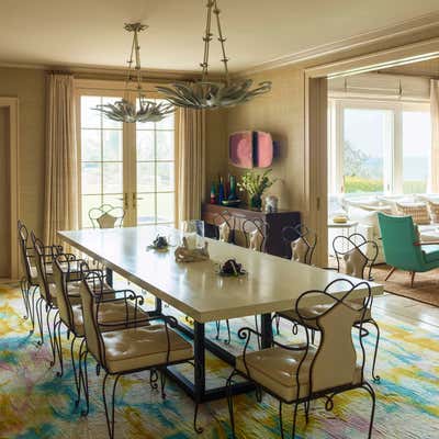 Coastal Vacation Home Dining Room. East Hampton Mansion by Pierce Allen .