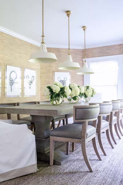  Coastal Vacation Home Dining Room. East Hampton New Traditional by Chango & Co..