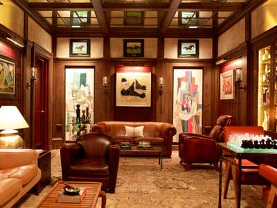  Traditional Family Home Bar and Game Room. Manhattan Townhouse by Pierce Allen .