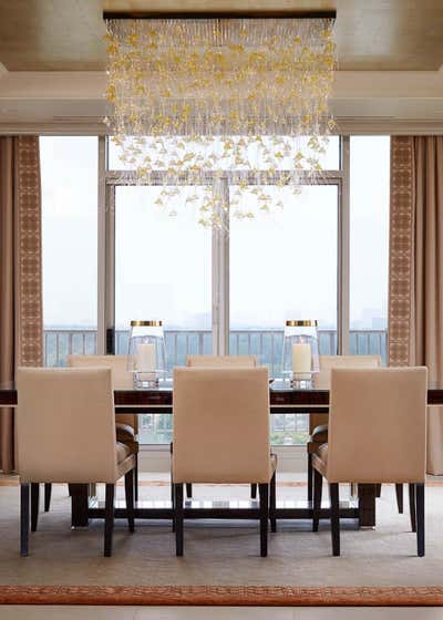  Contemporary Apartment Dining Room. Houston High-rise by Linda Ruderman Interiors.