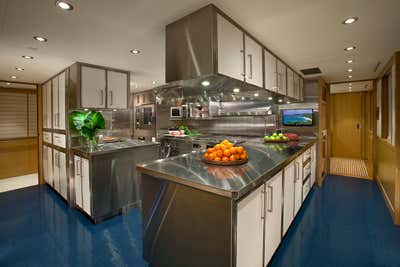 Modern Transportation Kitchen. Luxury Yatch by Pierce Allen .