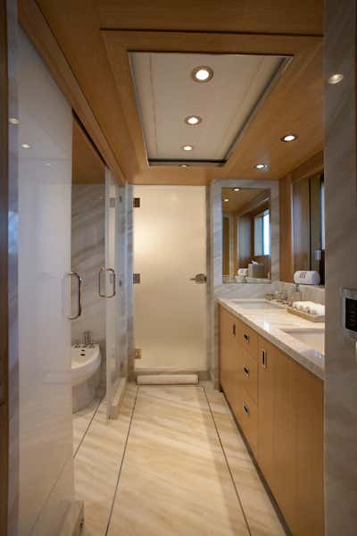 Modern Transportation Bathroom. Luxury Yatch by Pierce Allen .