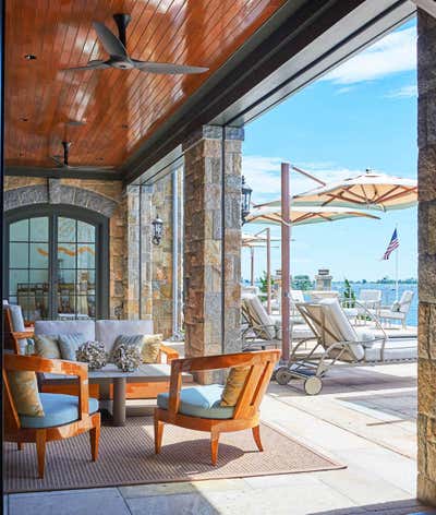 Coastal Patio and Deck. Riverside Retreat by Linda Ruderman Interiors.