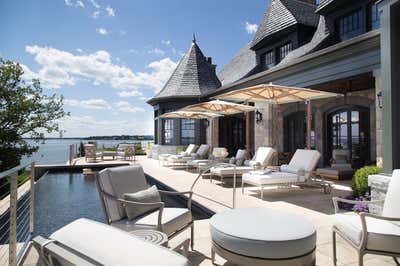 Coastal Patio and Deck. Riverside Retreat by Linda Ruderman Interiors.