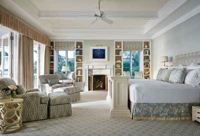  English Country Vacation Home Bedroom. Intercoastal Spender by Linda Ruderman Interiors.