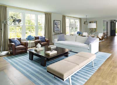  Coastal Vacation Home Living Room. Wainscott by Dan Scotti Design.