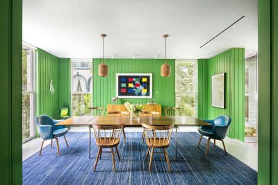  Mid-Century Modern Family Home Dining Room. West 11th Place by Dillon Kyle Architecture.
