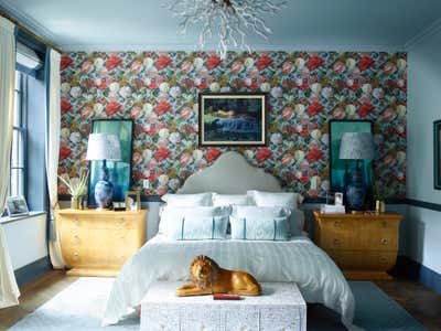  English Country Family Home Bedroom. Greenwich Village Townhouse by Rebekah Caudwell Design.