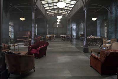  Victorian Lobby and Reception. American Horror Story: Asylum by Ellen Brill - Set Decorator & Interior Designer.