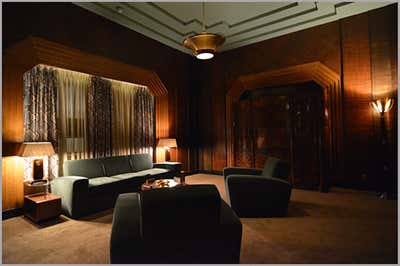  Mid-Century Modern Entertainment/Cultural Living Room. American Horror Story: Hotel by Ellen Brill - Set Decorator & Interior Designer.