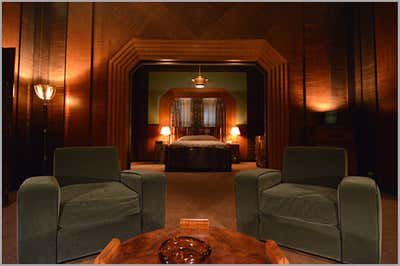 Mid-Century Modern Entertainment/Cultural Bedroom. American Horror Story: Hotel by Ellen Brill - Set Decorator & Interior Designer.