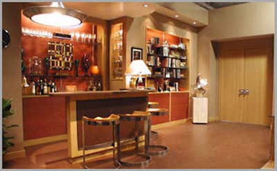 Mid-Century Modern Bar and Game Room. Bernie Mac by Ellen Brill - Set Decorator & Interior Designer.