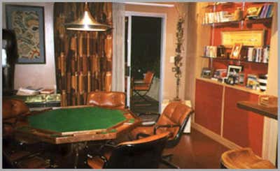 Mid-Century Modern Bar and Game Room. Bernie Mac by Ellen Brill - Set Decorator & Interior Designer.