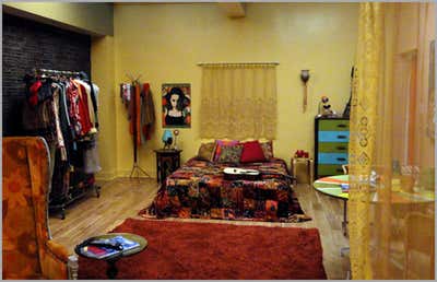 Eclectic Entertainment/Cultural Bedroom. CSI: NY by Ellen Brill - Set Decorator & Interior Designer.