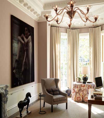  Transitional Family Home Office and Study. Boston Residence by Bruce Fox Design.