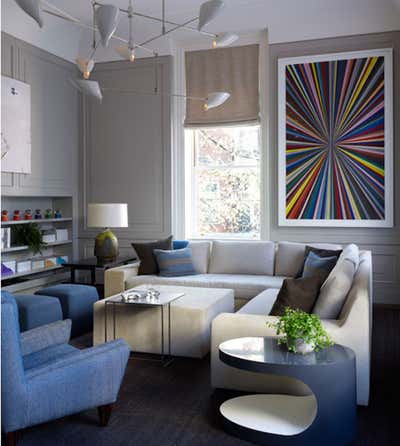  Contemporary Family Home Living Room. Boston Residence by Bruce Fox Design.