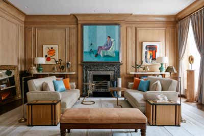 Mid-Century Modern Family Home Living Room. New York Townhouse by Hugh Leslie Ltd.