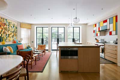  Mid-Century Modern Family Home Kitchen. New York Townhouse by Hugh Leslie Ltd.
