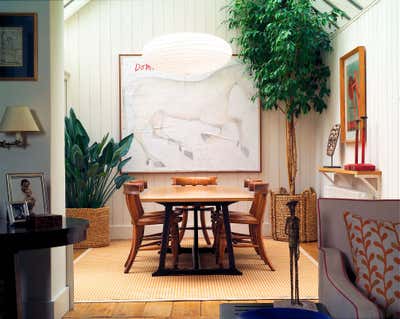  Tropical Dining Room. London Mews House by Hugh Leslie Ltd.