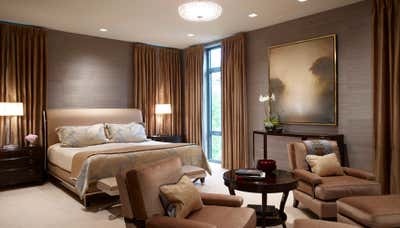 Contemporary Bachelor Pad Bedroom. Lincoln Park Condo by Bruce Fox Design.
