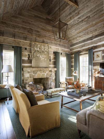  Rustic Country House Living Room. Sewanee Cabin by Tammy Connor Interior Design.