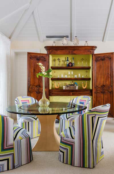 Transitional Beach House Dining Room. Florida Beach House by MMB Studio.