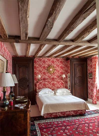  French Rustic Country House Bedroom. Rustic Castle by Tino Zervudachi - Paris.