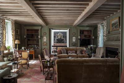  Transitional Country House Living Room. Rustic Castle by Tino Zervudachi - Paris.