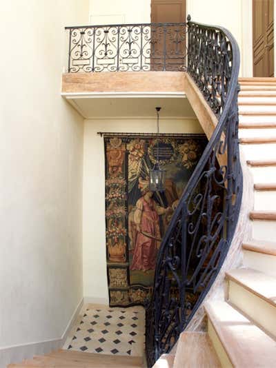 French Mediterranean Apartment Entry and Hall. Heritage Apartment by Tino Zervudachi - Paris.