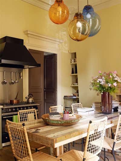  French Mediterranean Apartment Kitchen. Heritage Apartment by Tino Zervudachi - Paris.