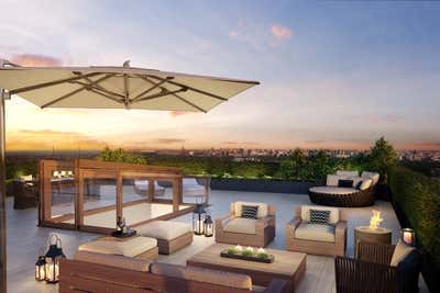 Contemporary Apartment Patio and Deck. One Trinity Place Penthouse by 1508 London.
