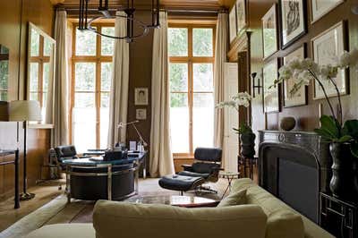  French Mid-Century Modern Family Home Office and Study. Royal Paris Mansion by Tino Zervudachi - Paris.