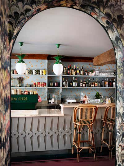  Eclectic Restaurant Open Plan. Farm Girl Chelsea by Beata Heuman Ltd.