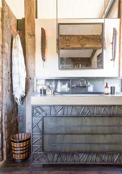  Western Rustic Family Home Bathroom. Topanga Canyon by Hammer and Spear.