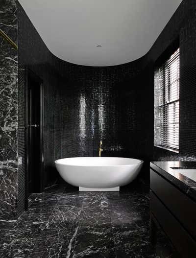  Transitional Family Home Bathroom. Melbourne House by Greg Natale.
